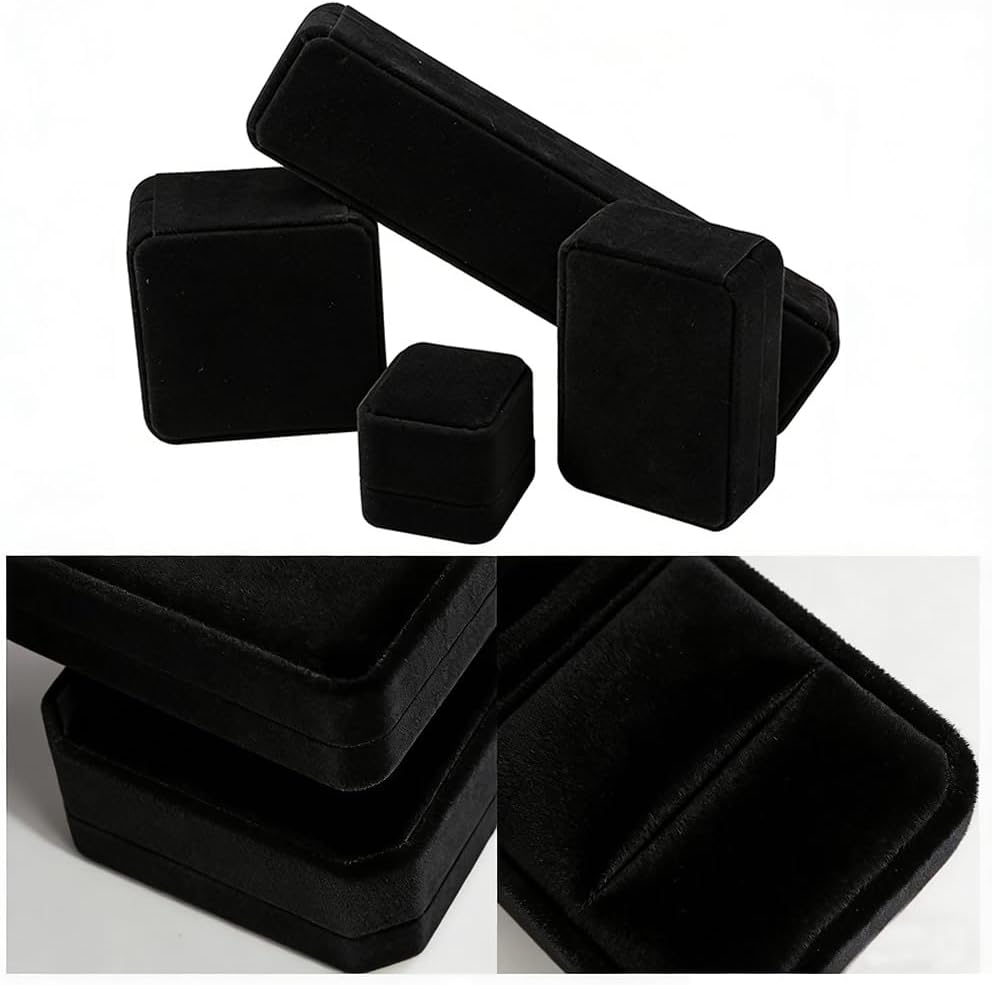 Velvet Jewelry Gift Boxes for Bracelet Necklace Pendant Ring Earring Display Case Jewelry Box Storage - Set of 10