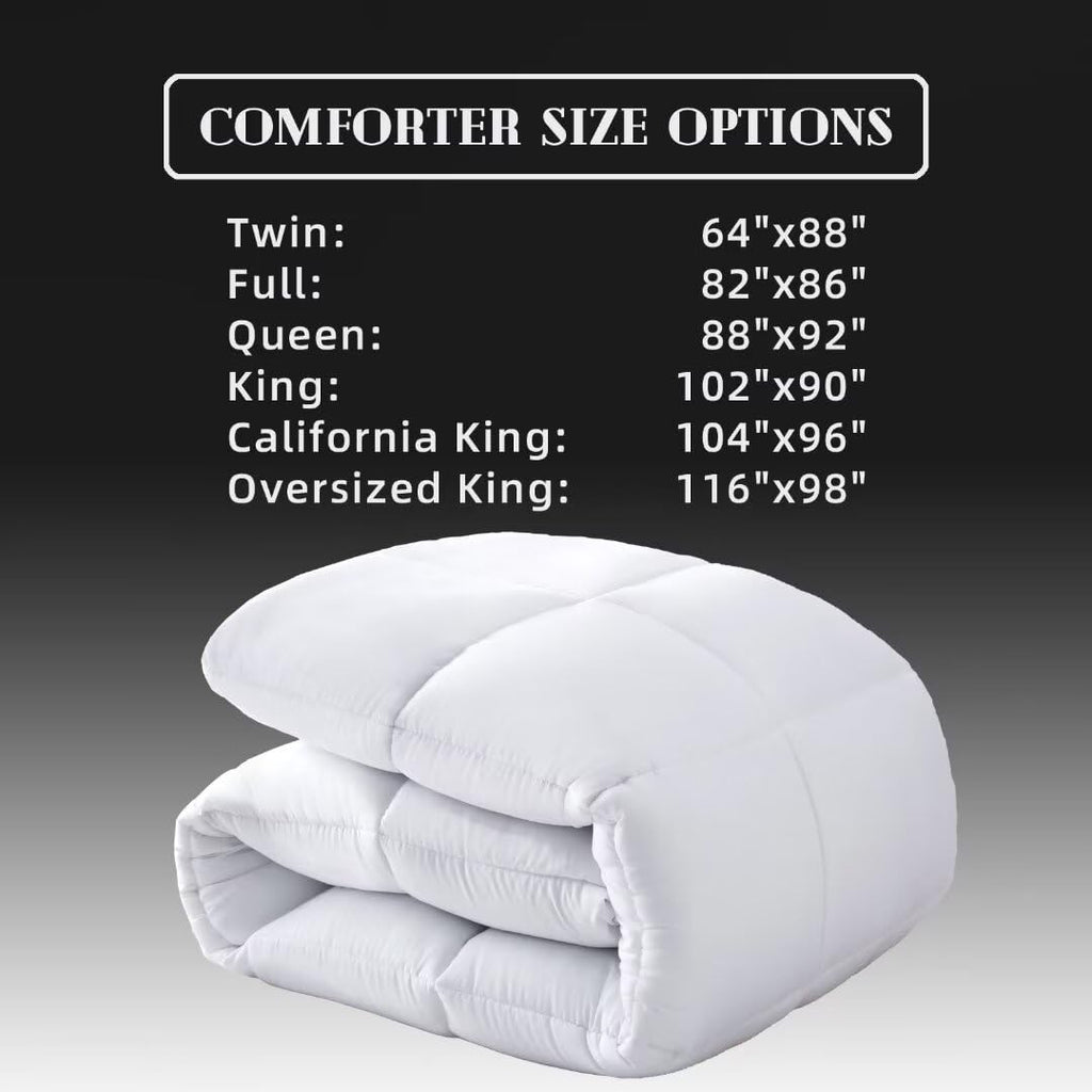 Comforters Oversize King Size, White Duvet Insert, Lightweight