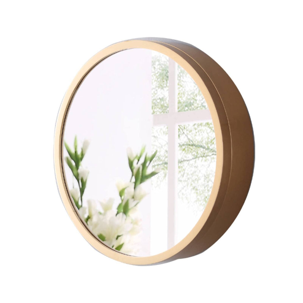 Medicine Cabinet Bathroom Space Saver Storage Round Cabinets with Mirror Surface Wall Mounted Solid Wood Circular