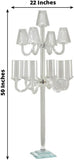 Efavormart Crystal Glass Floor Candelabra - 11-Arm Candle Holder for Taper & Tealight Candles, Classic Ribbed Empire