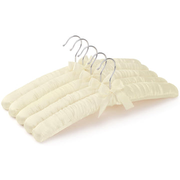 Padded Hangers for Women Clothing, 15 Inch Satin Hangers, Thick Foam Padding, No Shoulder Pads, for Sweaters, Suits
