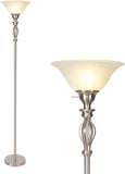 Torchiere Floor Lamps, Standing Lamp with White Alabaster Glass Shade, Corner Floor Lamp Pole Lamp -