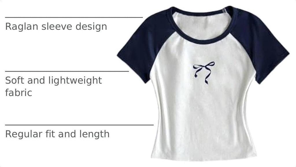 Girls Shirts Short Sleeve Bow Graphic Tees Summer Tops