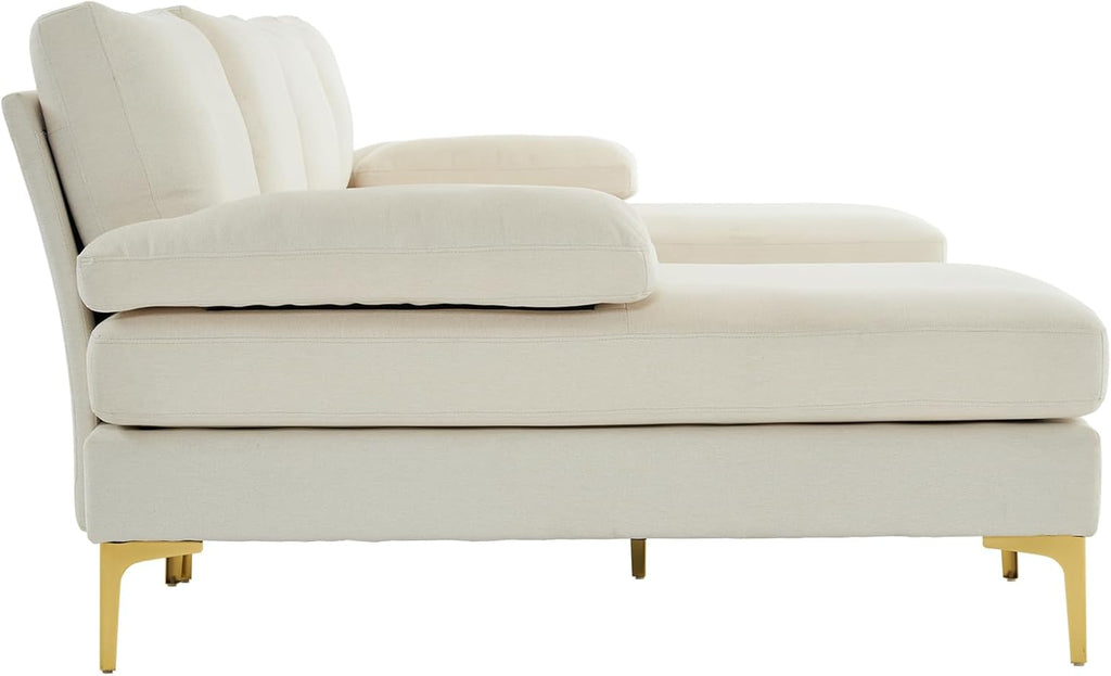 Karl home Convertible Sectional Sofa 110" U-Shape Sofa Couch 4-Seat Couch with Chaise Fabric Upholstered for Living