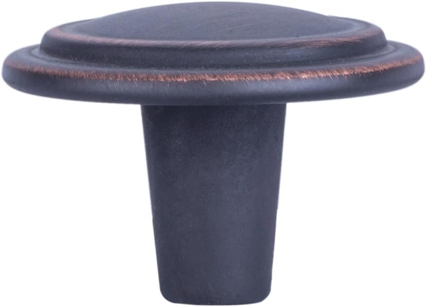 Straight Top Ring Cabinet Knobs and Drawers, 1.25-inch Diameter, Oil Rubbed Bronze, 25-Pack