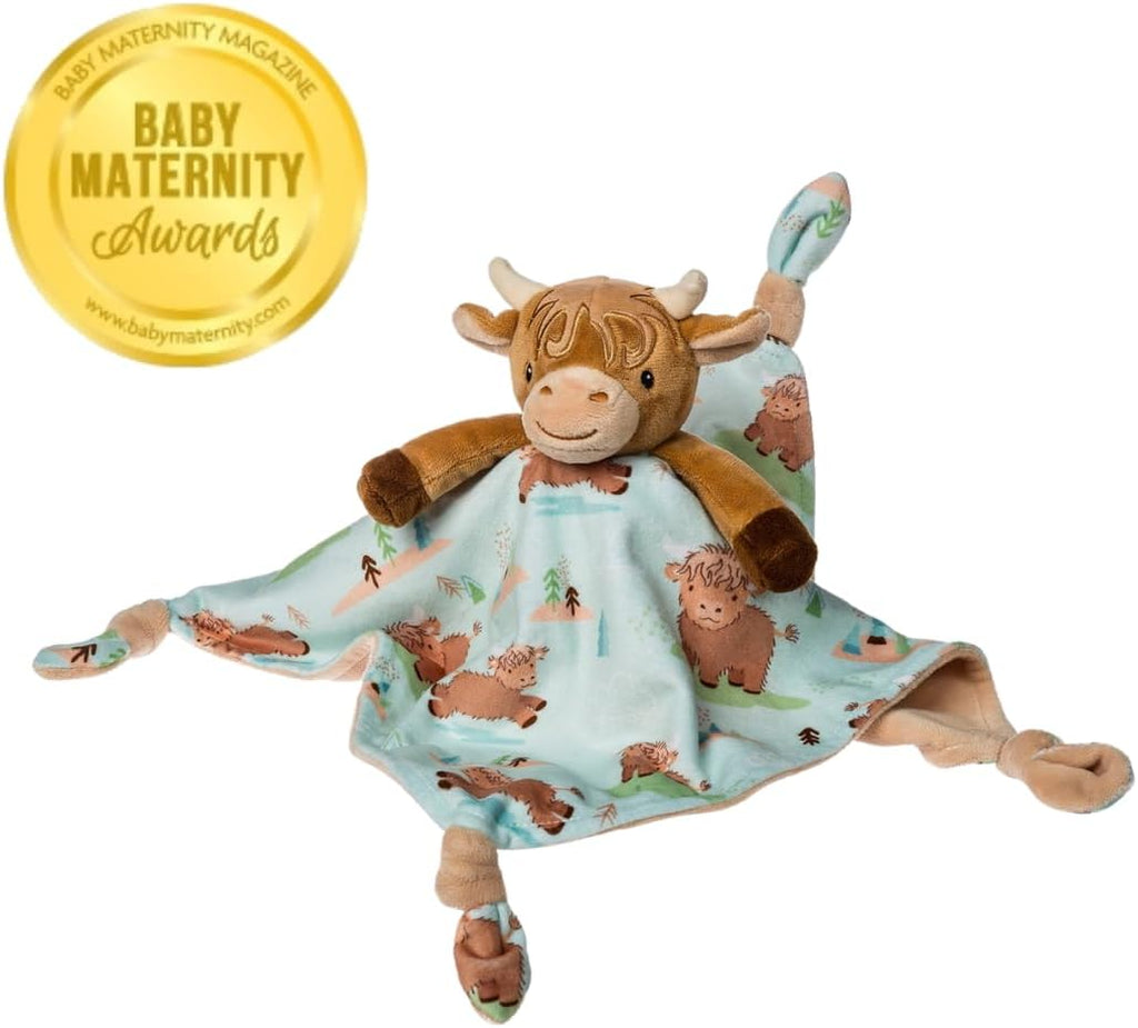 Lovey Stuffed Animal Security Blanket Plush Soft Snuggle Toy, 13 x Inches, Hetty Highland Cow
