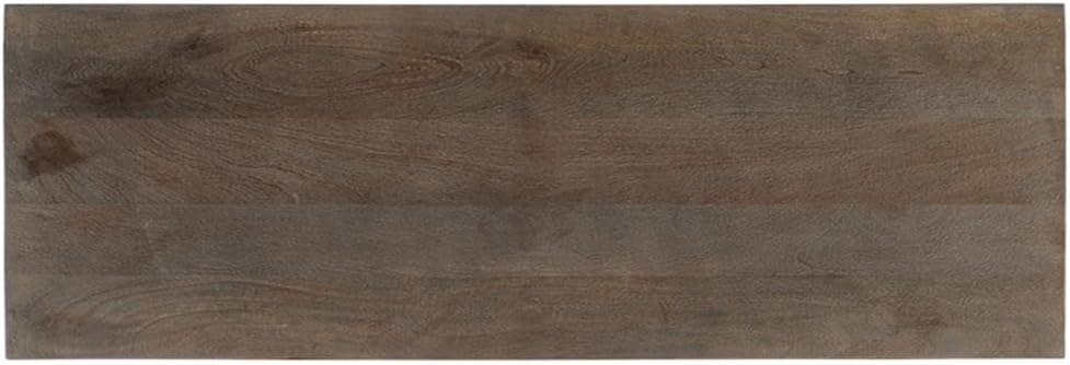 4 Door Mango Wood Accent Chest, Medium Brown Finish, Carved Diamond Pattern, Hammered Pewter Hardware, Rustic Storage