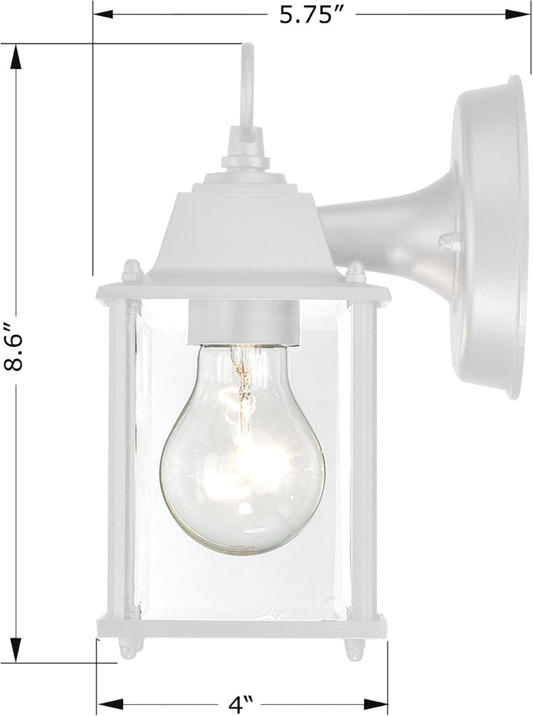 4 Packs White Outdoor Wall Lantern, Exterior Waterproof Wall Sconce, Aluminum Housing Plus Glass, Wet Location