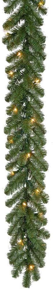 Holiday 18 ft. (2 - 9 ft. Pieces) Pre-Lit Kingston Indoor/Outdoor Garland Decoration with 70 Sparkling Warm Clear