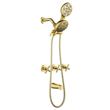 3 Handle Shower Faucet Set with Tub Spout Bathtub Shower Faucet Combo Set Shower System Complete Tub and Shower Trim