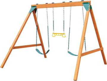 PB 8360 Ranger Wooden Swing Set with Swings, Brown