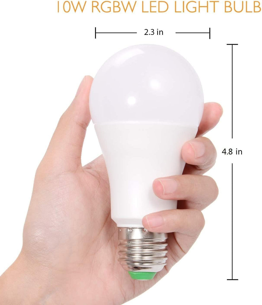 LED Color Changing Light Bulb, 820LM Dimmable E26 10W RGBW, Mood Light Bulb with Timing Remote, 120 Colors Screw Base