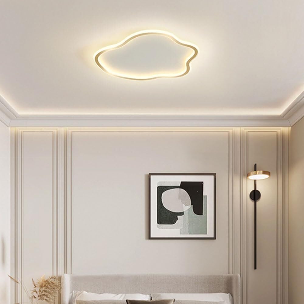 Minimalist Bedroom Cloud Flush Mount Ceiling Light, Modern White Bedroom Lamp, Creative Acrylic Ceiling Light Fixture