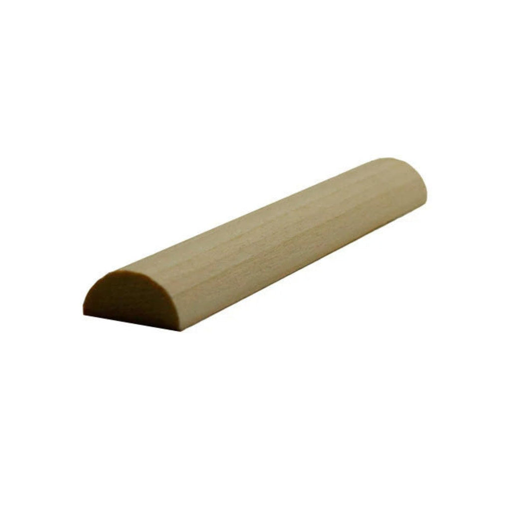 Half Round 3/4" Wide x 3/8" Moulding Trim. Unfinished, Poplar, 94"