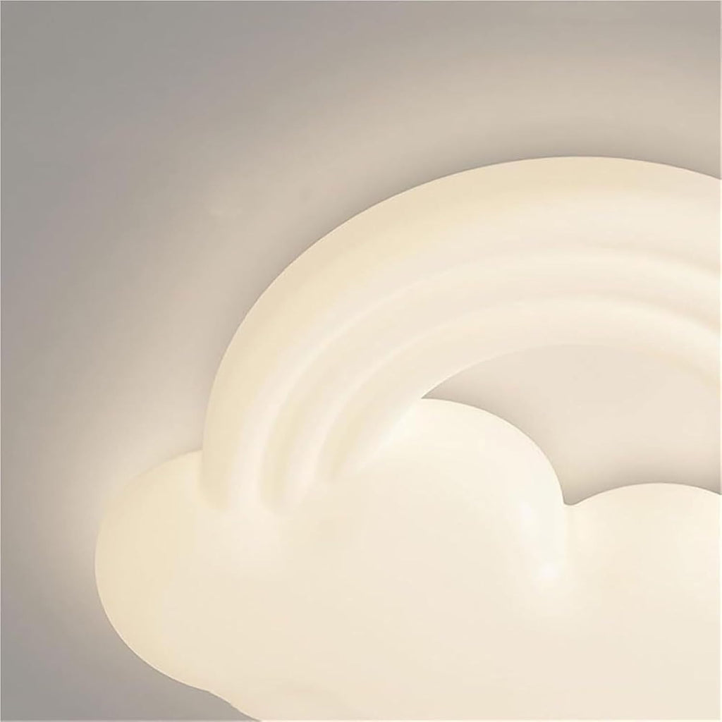 Nordic Modern Semi Flush Mount Ceiling Light - White Cloud Design for Kids' Rooms, Nursery & Kindergarten Stylish