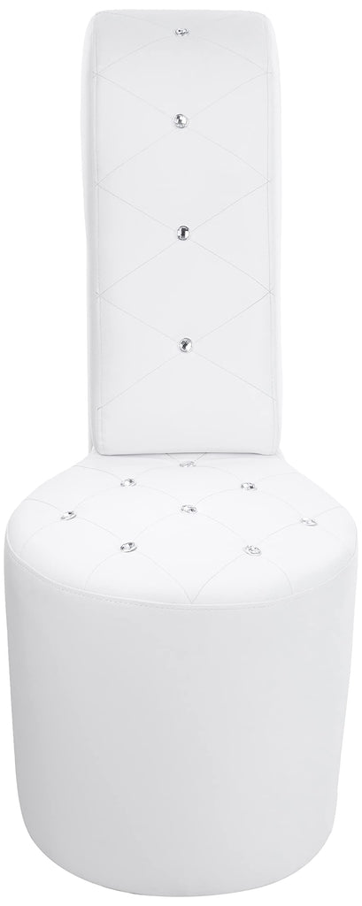 Tristam 40" Modern Glam High Heel Lounge Chair - White Faux Leather