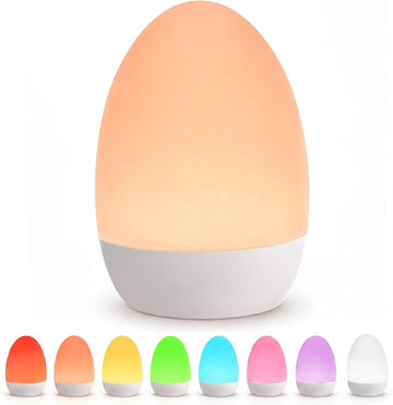 Egg Night Light, Baby Essentials for Newborn, Rechargeable Baby Night Light with 3 Color Temperatures + 12 RGB