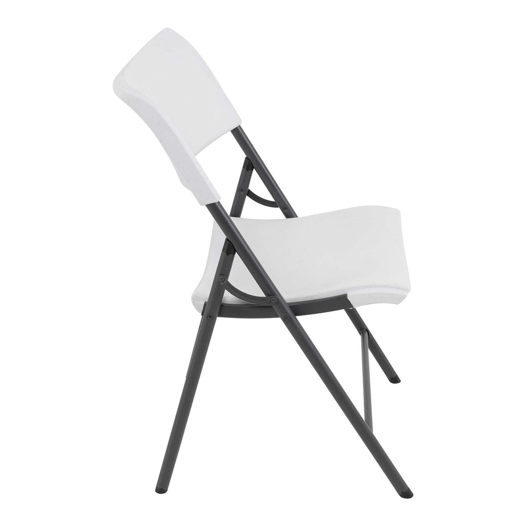 Light Commercial Folding Chair, White Granite with Gray Frame, 4 Pack