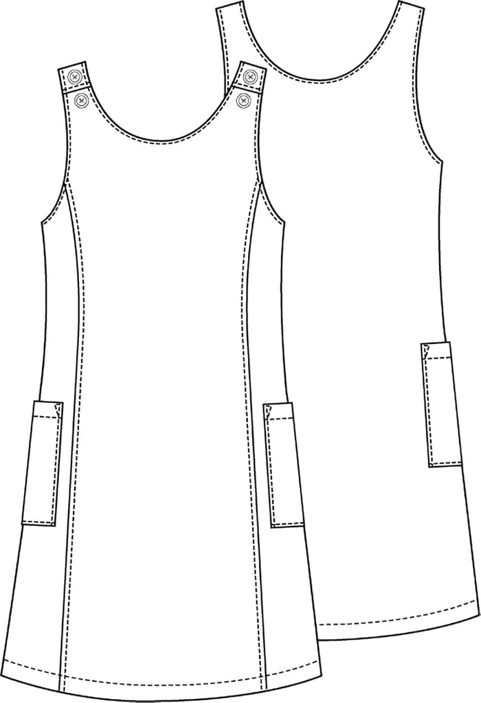 Uniforms Girls Princess Seam Uniform Jumper School Uniform Dress with Adjustable Straps & Patch Pockets