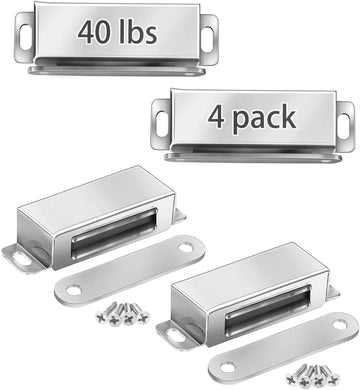 Magnetic Door Catch 40 lbs Pull Strong Magnet Cabinet Latches Magnetic Hardware Stainless Steel Chrome Door Closer