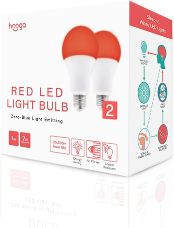 Sleep Bulb, Blue Light Blocking Red Night Light. 625nm Red Bulb for Healthy Sleep. Baby Nursery. 1W LED, 7W