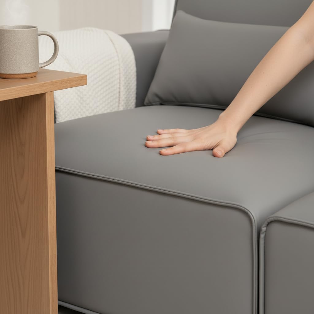 134" Oversized Minimalist-Modern Modular Sectional Sofa, Low Profile Feather Deep Seats Upholstered in Imitation