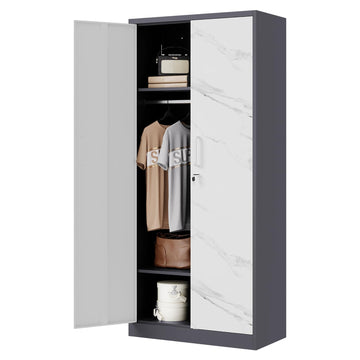 Wardrobe Closet, 72" H Clothing Storage Cabinet with Adjustable Shelves and Hanging Rod, Bedroom Armoire Clothes