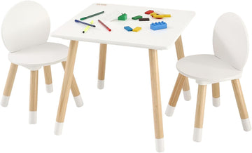 Kids Table and Chairs, Toddler Table and Chair Set, Children Wooden Multi-Activity Table for Play, Art, Craft