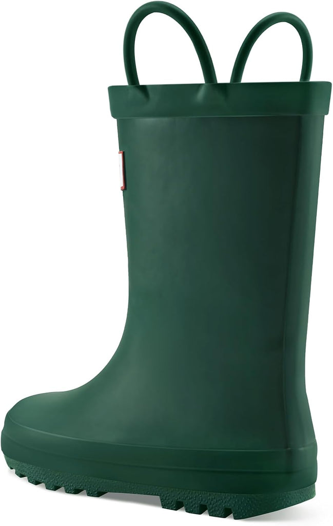 Kid Rain Boots Toddler Rubber Waterproof Boot Boy Girl with Handle