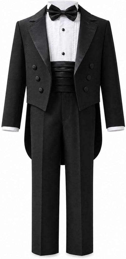 Boys Piece Tailcoat Tuxedo Set Shirt Bow Tie Cummerbund