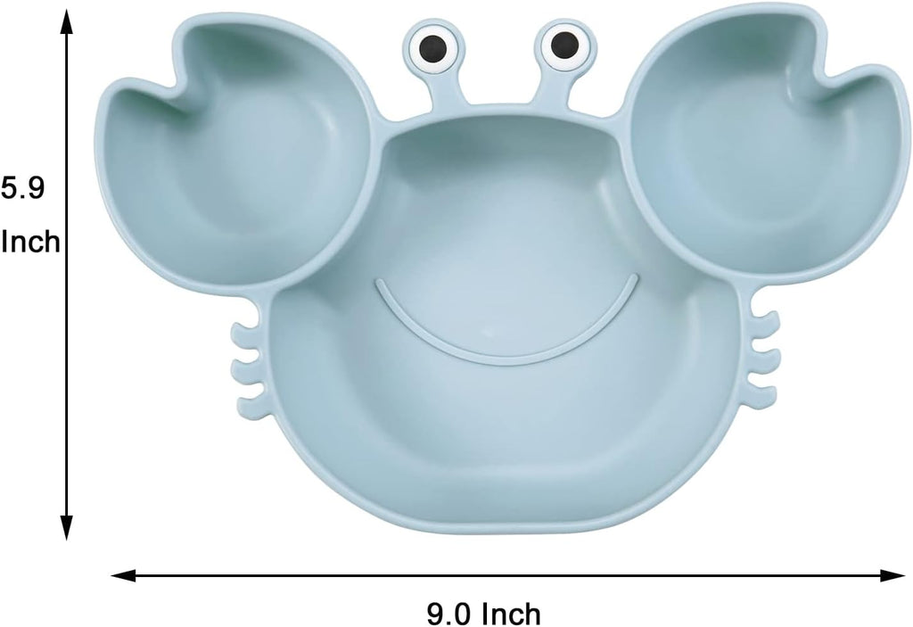 2 Pack Silicone Suction Plate for Baby, Divided Toddler Food Plate