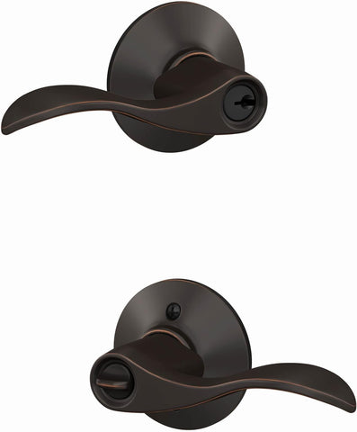 ACC 716 Accent Door Lever, Keyed Entry Lock, Aged Bronze