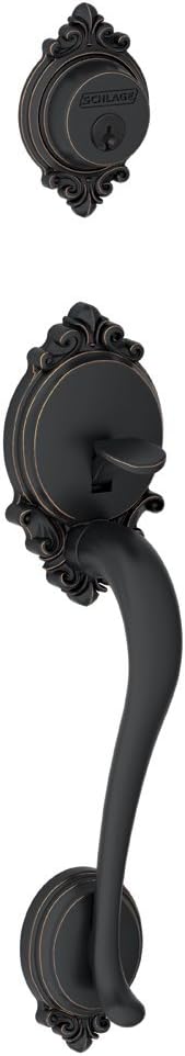 F58 BRK 716 Brookshire Exterior Handleset with Deadbolt, Aged Bronze (Exterior Half Only) - Door Handleset