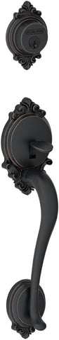 F58 BRK 716 Brookshire Exterior Handleset with Deadbolt, Aged Bronze (Exterior Half Only) - Door Handleset
