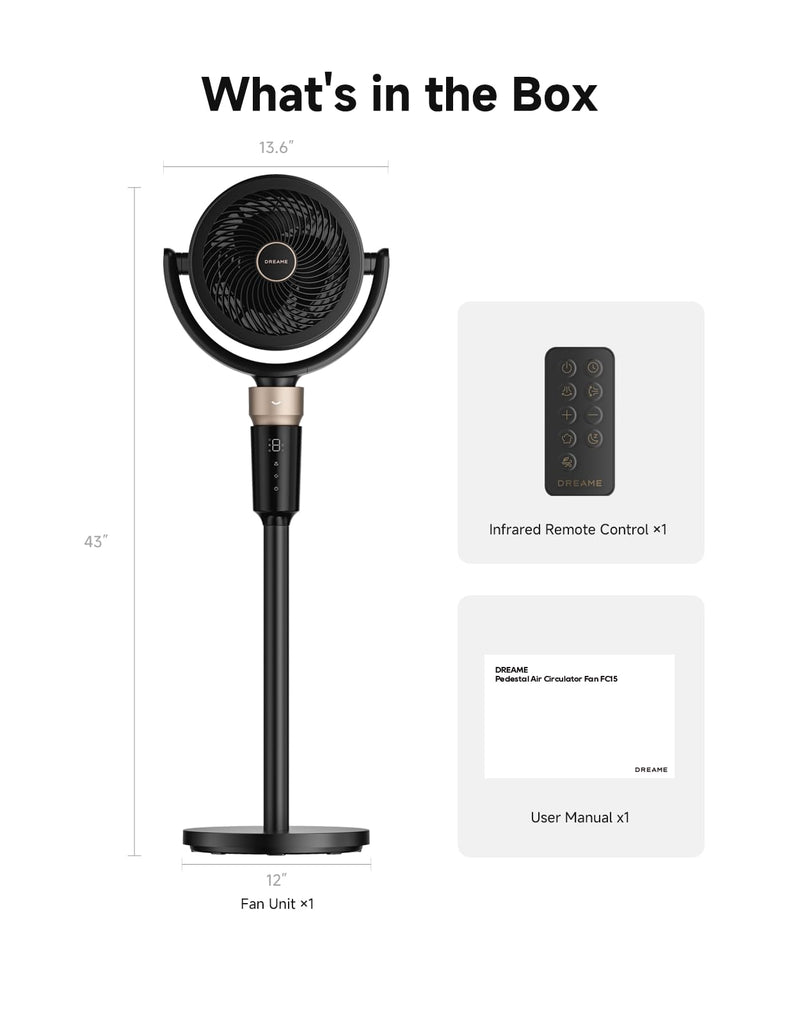 Pedestal Air Circulator Fan FC15 , Black