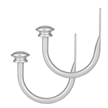 Curtain Holdbacks, Small Cap Finials, Silver(1 Pair/2 Pack), Small
