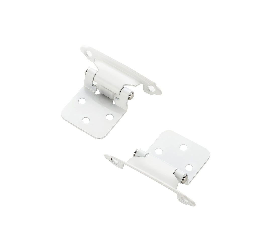 White Cabinet Hinges, 1/2 Inch Overlay, 60 Pack (30 Pairs)