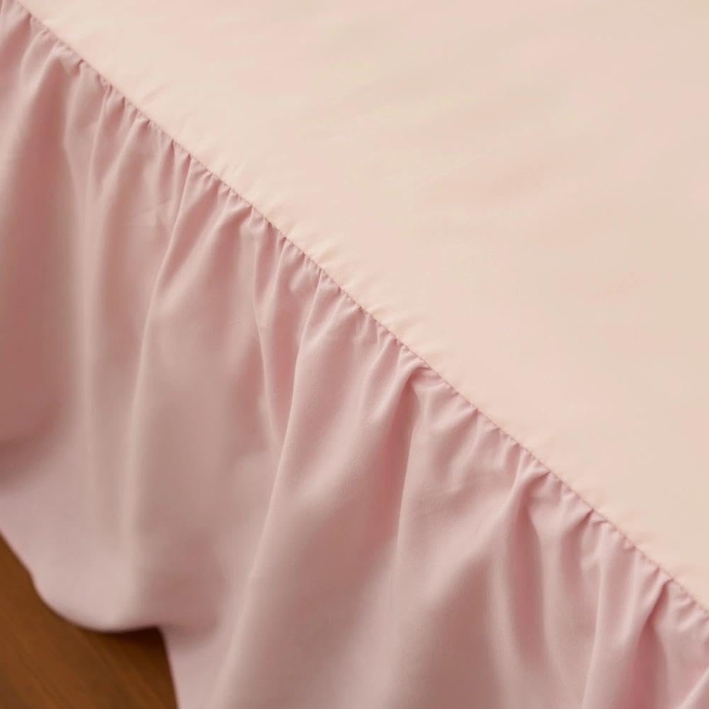 Crib Skirt Dust Ruffle 14" Drop, Fits 28" x 52", Pink