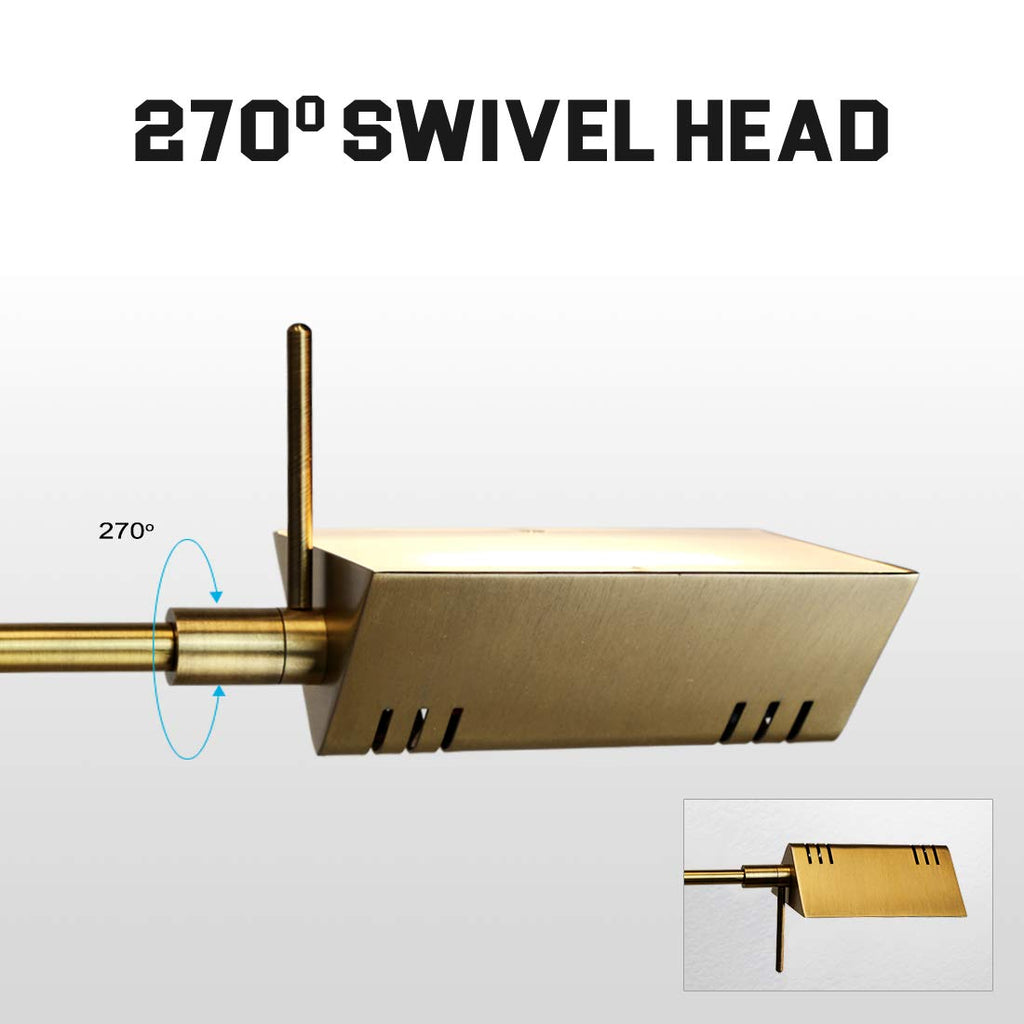 Brook Adjustable Dimmable LED Pharmacy Floor Lamp, Antique Brass