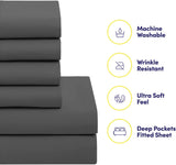 Queen Comforter Set with Sheets - 7-Piece Bedding Collection - 1 Comforter, 1 Fitted Sheet, 1 Flat, 4 Pillowcases