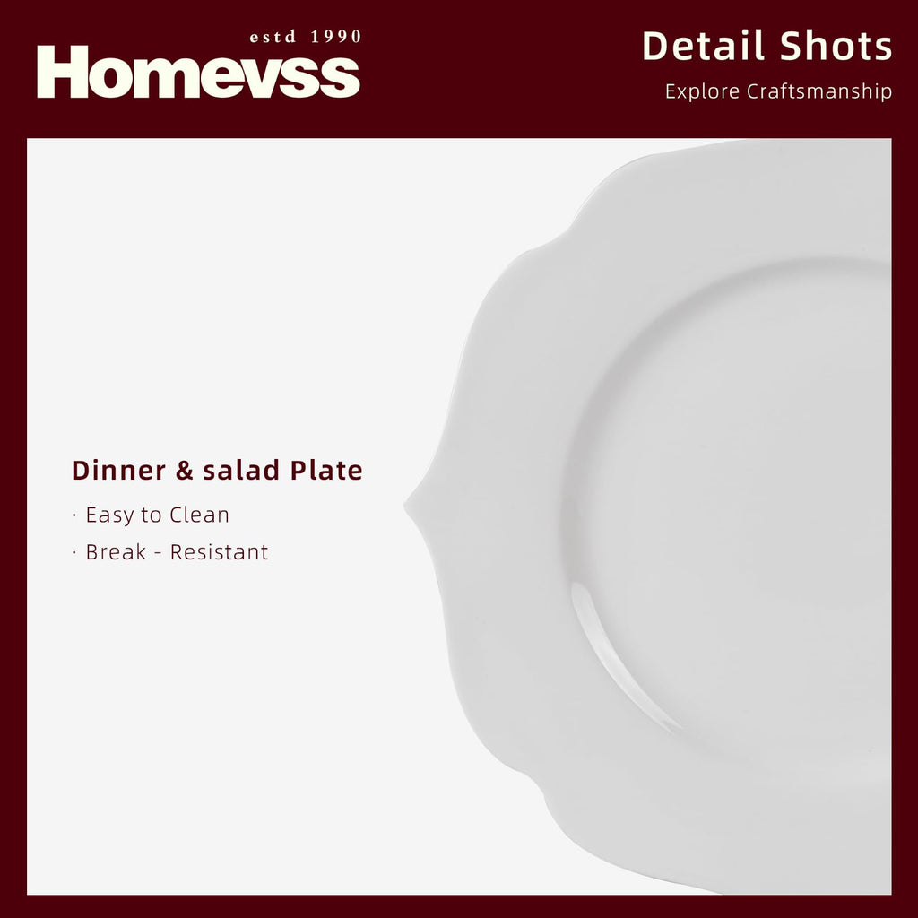New Bone China Dinnerware Set, Embossed Lotus, 16pc Set