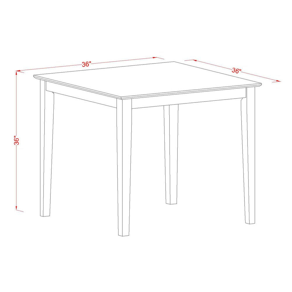 VNT-MAH-T Vernon Square Bar Height Counter Table for Small Spaces, 36x36 Inch, Mahogany