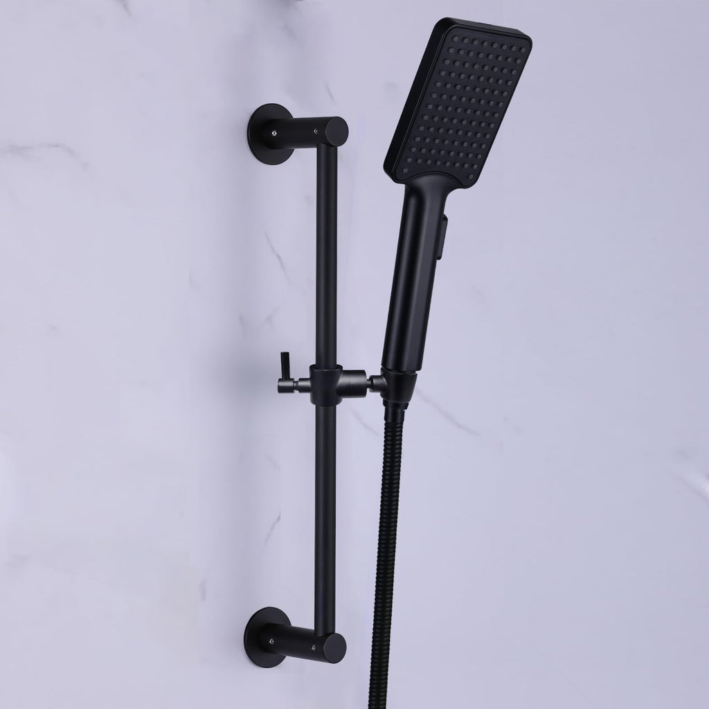 Shower Slide Bar Adjustable Handheld Shower Head Holder Wall Mount - 15inch All-Metal Shower Head Slide Bar