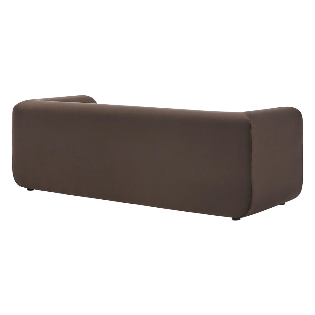 Leif Performance Velvet Upholstered Sofa - 89 Inch Modern Tuxedo Sofa - Comfy 3 Seater Velvet Couch