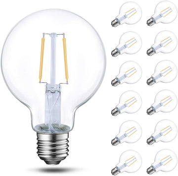 Energetic 12-Pack 4W Dimmable Globe LED Light Bulb, G25 Vintage Light Bulb, 40W Equivalent, 350Lumens, 2700K Soft