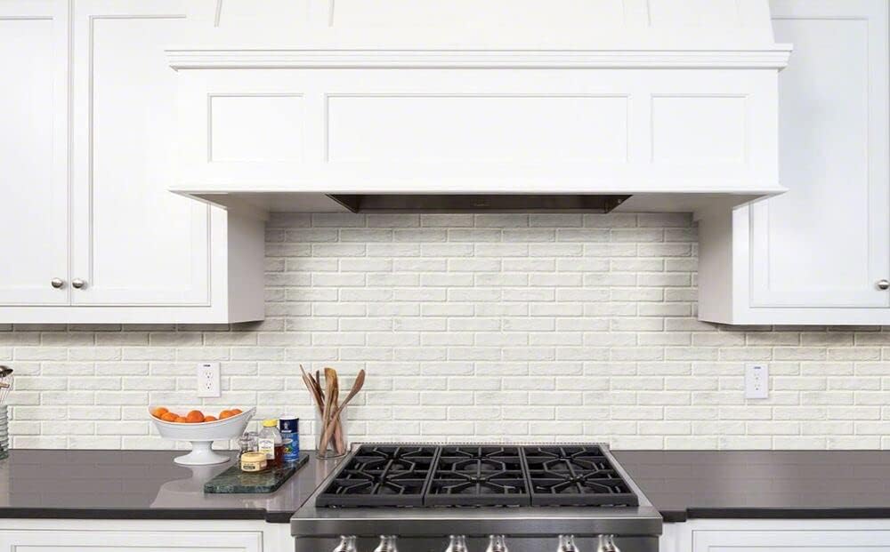 2x10 Brickstone Subway Porcelain Tile White Cool Box 5 Sq Ft Backsplash Bathroom Shower Wall Accent Fireplace