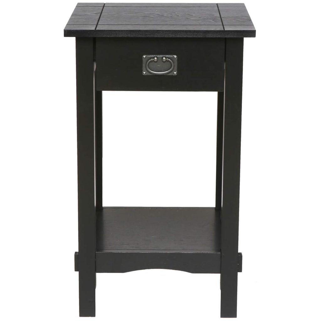 Mission Style Telephone Stand End Table Antique, Black