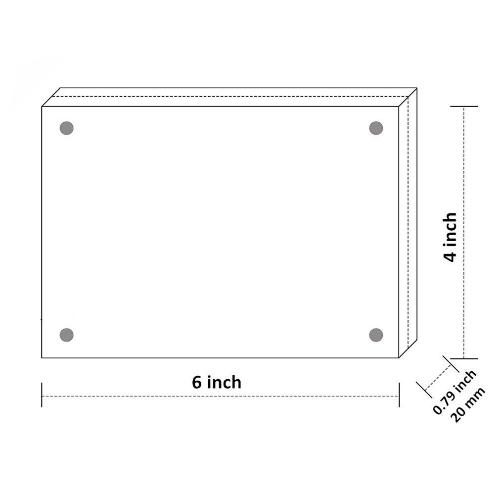 4x6 Acrylic Frame 3 Packs, Acrylic Picture Frame 20mm Thicker Block
