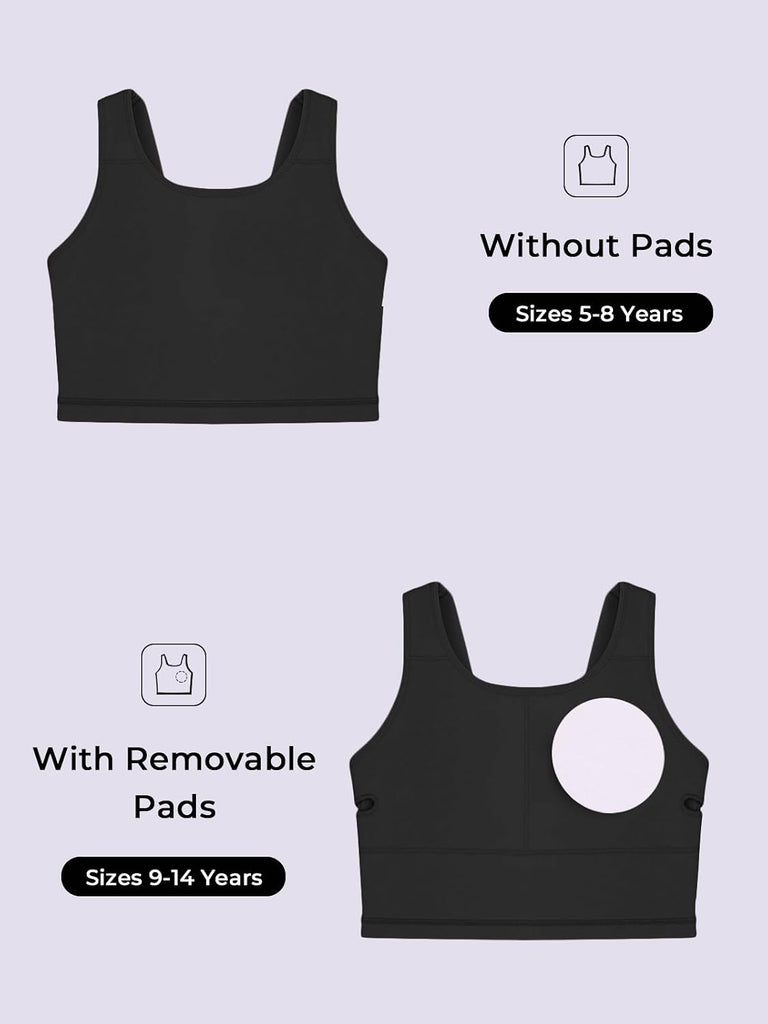 Girl's Twist Back Sports Bra Kids Athletic Training Bras