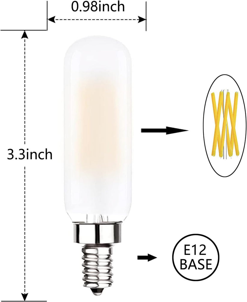 E12 Edison LED Light Bulbs 60 Watt Equivalent Dimmable 3000K
